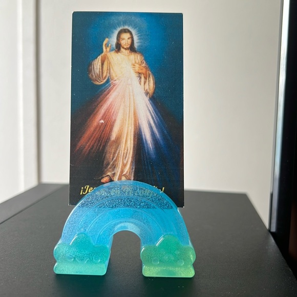 🌈 2 x $15 Blue and Green Rainbow Photo/Card Holder - Picture 1 of 9
